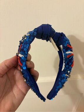 Patriotic 4th of July Sequin Embellished Blue Headband